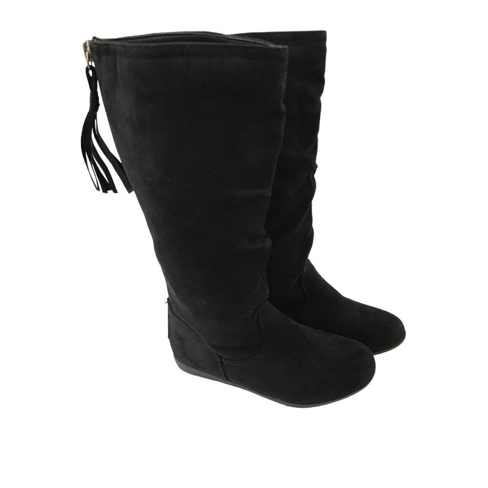 12M Girls Youth Sonoma Microfiber Black Back Zip Boots‎